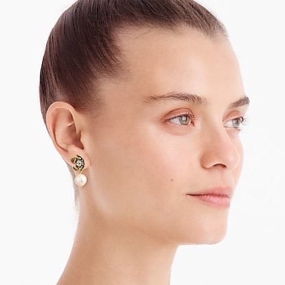 J. Crew Flower and Pearl Drop Earrings - Picture 4 of 5